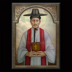 St. Andrew Kim Plaque & Holy Card Gift Set