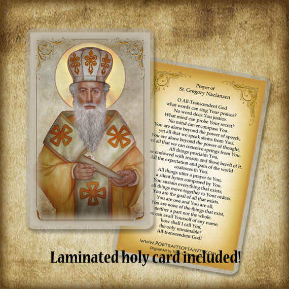 St. Gregory Nazianzen Pendant & Holy Card Gift Set - Portraits of Saints