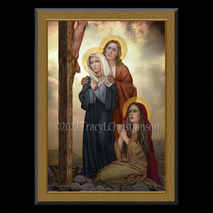 At the Foot of the Cross Plaque & Holy Card Gift Set