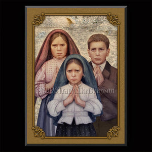 Fatima Children Plaque & Holy Card Gift Set