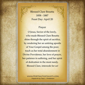 Bl. Clare Bosatta Holy Card