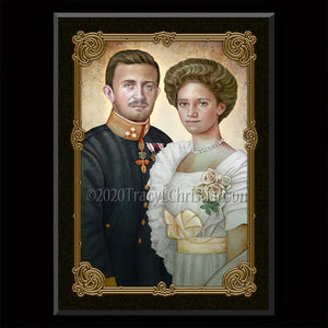 Bl. Karl of Austria and Zita of Austria Plaque & Holy Card Gift Set