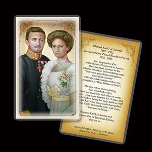 Bl. Karl of Austria and Zita of Austria Holy Card