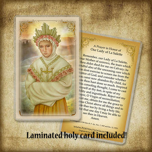 Our Lady of La Salette Plaque & Holy Card Gift Set