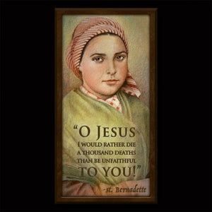 St. Bernadette Inspirational Plaque