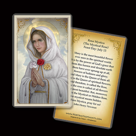 Rosa Mystica (Mystical Rose) Holy Card - Portraits of Saints