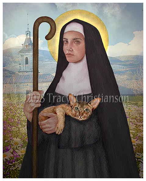 St. Gertrude of Nivelles Print - Portraits of Saints