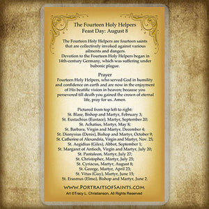 The Fourteen Holy Helpers Holy Card