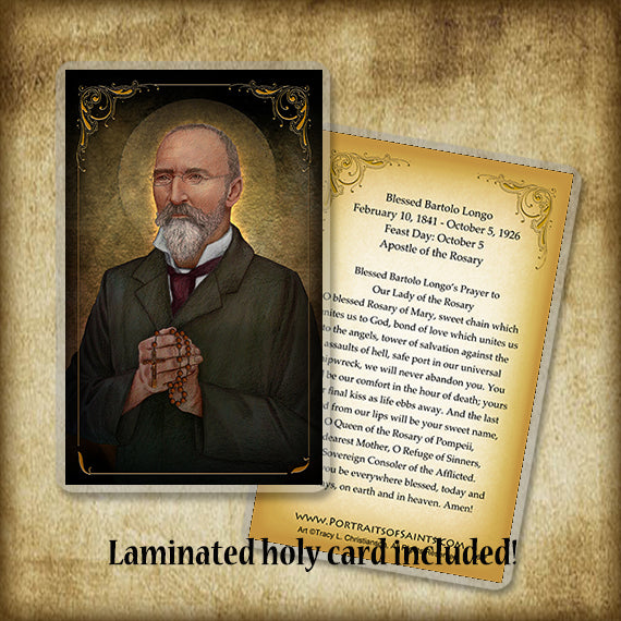 Bl. Bartolo Longo Plaque & Holy Card Gift Set - Portraits of Saints