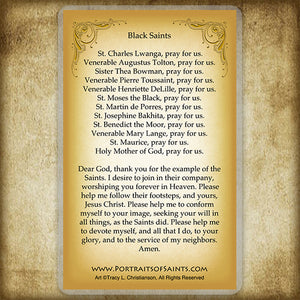 Black Saints Holy Card