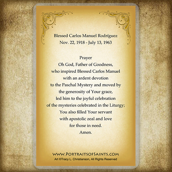 Bl. Carlos Manuel Rodríguez Holy Card Portraits of Saints