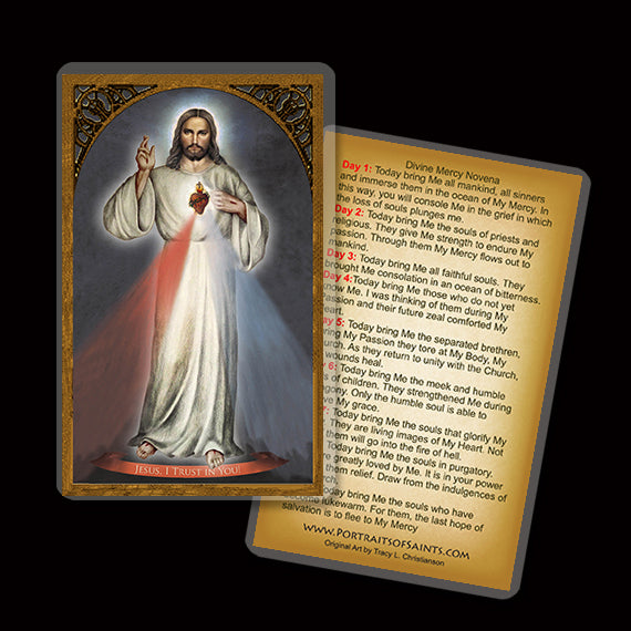 Divine Mercy Holy Card - Portraits of Saints