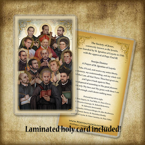 Jesuit Saints Plaque & Holy Card Gift Set - Portraits of Saints