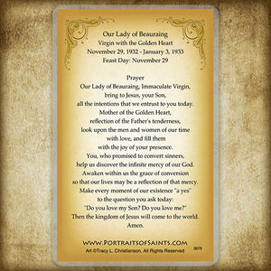 Our Lady of Beauraing Holy Card
