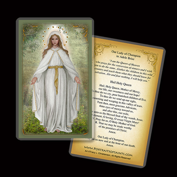Our Lady of Champion Holy Card - Portraits of Saints