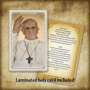 Pope Francis Plaque & Holy Card Gift Set