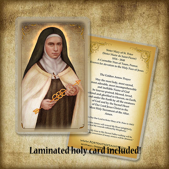 Sr. Mary of Saint Peter Plaque & Holy Card Gift Set - Portraits of Saints