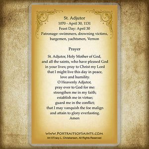 St. Adjutor Holy Card