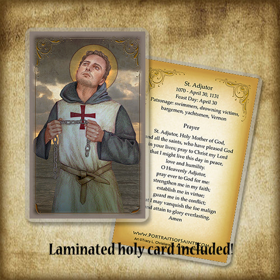 St. Adjutor Pendant & Holy Card Gift Set - Portraits of Saints