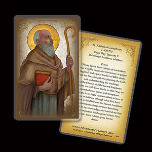 St. Adrian of Canterbury Holy Card