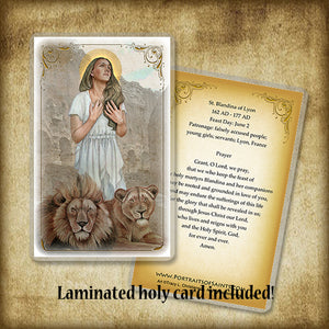 St. Blandina of Lyon Plaque & Holy Card Gift Set