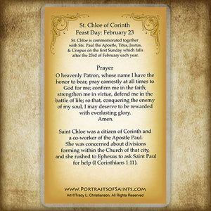 St. Chloe of Corinth Holy Card