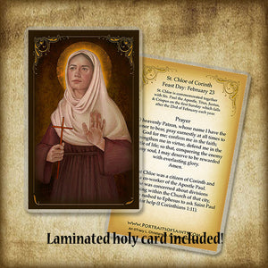 St. Chloe of Corinth Plaque & Holy Card Gift Set