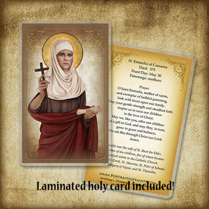 St. Emmelia of Caesarea  Pendant & Holy Card Gift Set