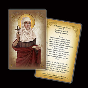 St. Emmelia of Caesarea Holy Card