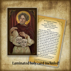 St. Genesius of Rome Plaque & Holy Card Gift Set