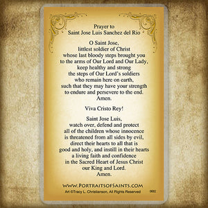St. José Luis Sánchez del Río Holy Card (B)