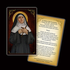 St. Marie of the Incarnation Holy Card