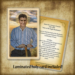 St. Pier Giorgio Frassati (B) Plaque & Holy Card Gift Set