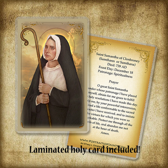 St. Samantha of Clonbroney Pendant & Holy Card Gift Set - Portraits of ...