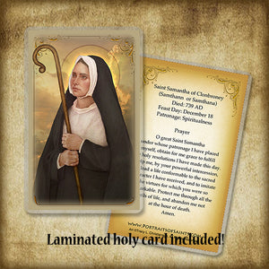 St. Samantha of Clonbroney Plaque & Holy Card Gift Set