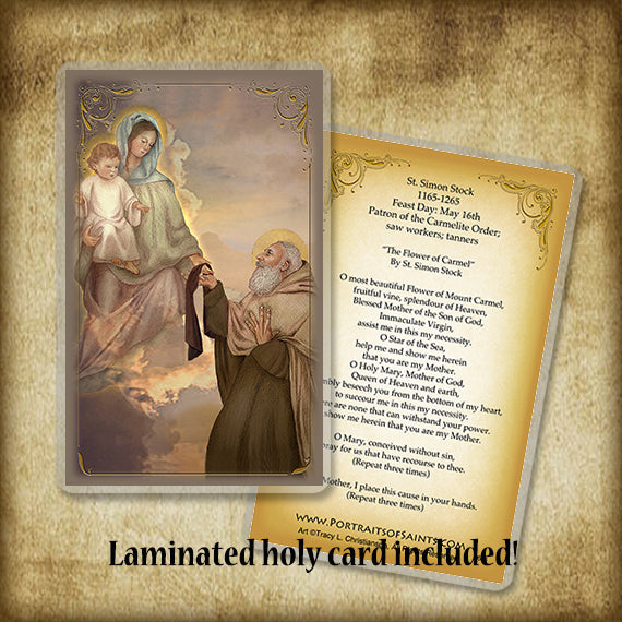 St. Simon Stock Plaque & Holy Card Gift Set - Portraits of Saints