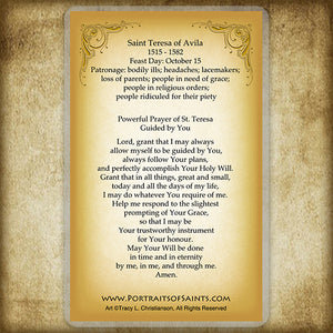 St. Teresa of Avila (B) Holy Card