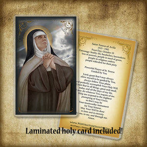 St. Teresa of Avila (B) Pendant & Holy Card Gift Set