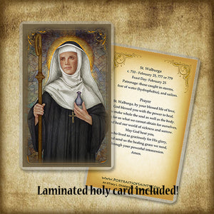 St. Walburga Plaque & Holy Card Gift Set