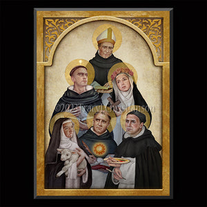 Dominican Saints Plaque & Holy Card Gift Set