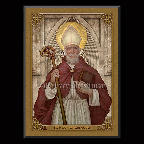 St. Hugh of Grenoble Plaque & Holy Card Gift Set