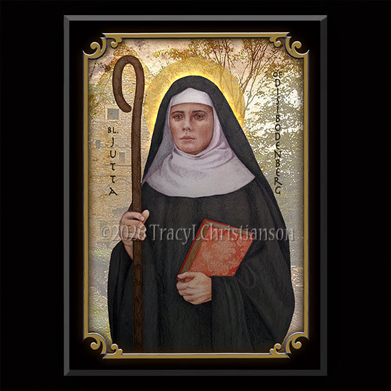 Bl. Jutta of Disibodenberg Plaque & Holy Card Gift Set