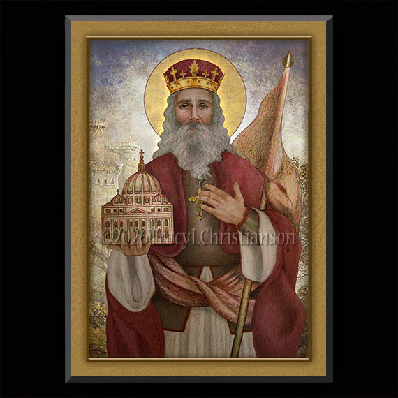 St. Leopold the Good Plaque & Holy Card Gift Set
