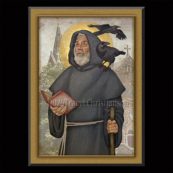 St. Meinrad of Einsiedeln Plaque & Holy Card Gift Set