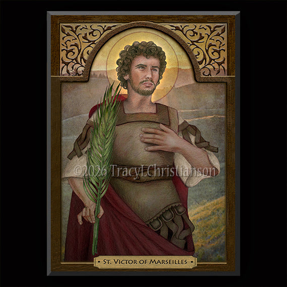 St. Victor of Marseilles Plaque & Holy Card Gift Set