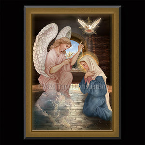 The Annunciation Plaque & Holy Card Gift Set