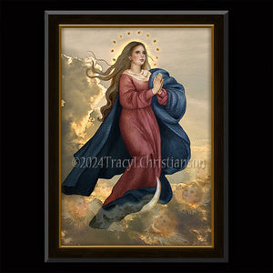 The Assumption of Mary Plaque & Holy Card Gift Set