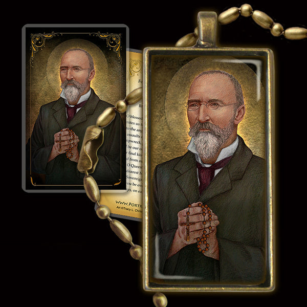 St. Bartolo Longo Pendant & Holy Card Gift Set - Portraits of Saints