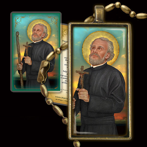 St. Andrew Bobola Pendant & Holy Card Gift Set - Portraits of Saints