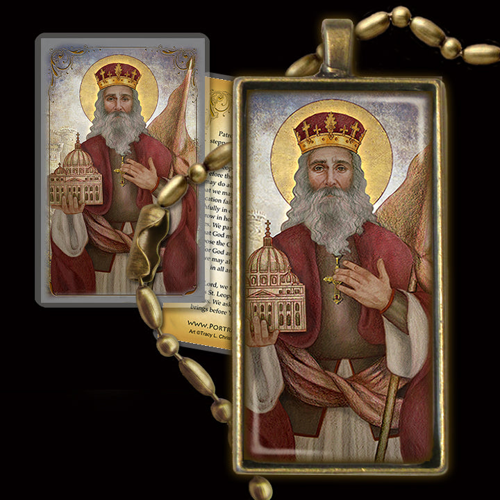 St. Leopold the Good Pendant & Holy Card Gift Set